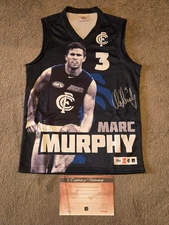 CARLTON BLUES MARC MURPHY HAND SIGNED AFL JUMPER - CERTIFICATE ONLY 100 MADE
