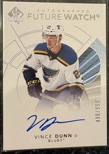 17-18 SP Authentic Vince Dunn RC AUTO #153 ON CARD BLUES KRAKEN