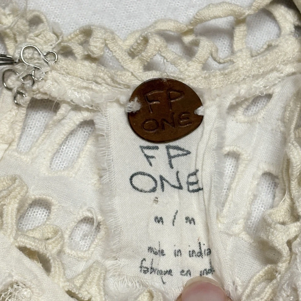 Vestido Free People FP One Crochet Encaje M Meet Me At Midnight Romántico Mini Foto 4 de 4