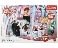 Disney Frozen Puzzle Domino Memo 112pc Game Set Kids Toddler Trefl New