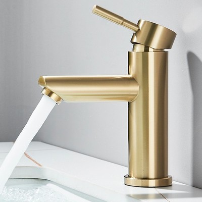Gold Waschtischarmatur Badarmatur Wasserhahn Bad Waschbecken Mischbatterie Hahn