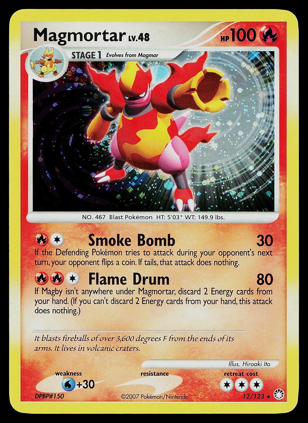 Pokemon Card - Magmortar Mysterious Treasures 12/123 Holo Rare