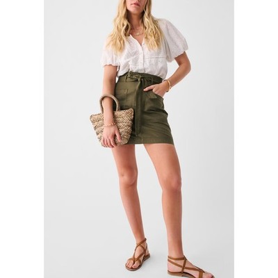 Faherty Palos Verdes Skirt in Olive Green Belted Size 6