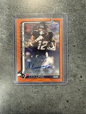 Nico Collins 2025 Topps Chrome Orange Refractor Auto /25 Texans SSP #21/25