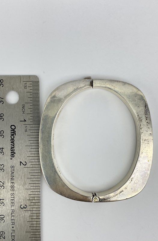 925 Sterling Silver Hinged Square Bangle Bracelet… - image 6