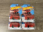 2023 Hot Wheels Trouble Decker Red Bus HW Metro Series # 7/10 Diecast Lot of 4