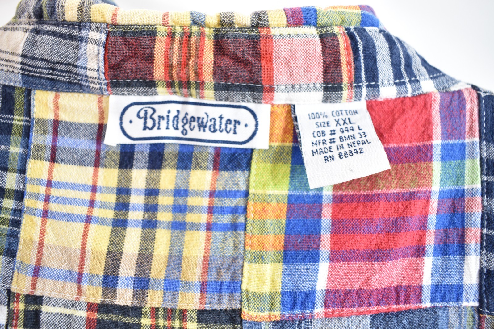 Vintage Bridgewater Patchwork Shirt Button Up Mad… - image 4