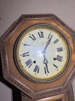 Seikosha Seiko 8-Day Drop-Octagon Schoolhouse Wall Clock. c1915 | eBay