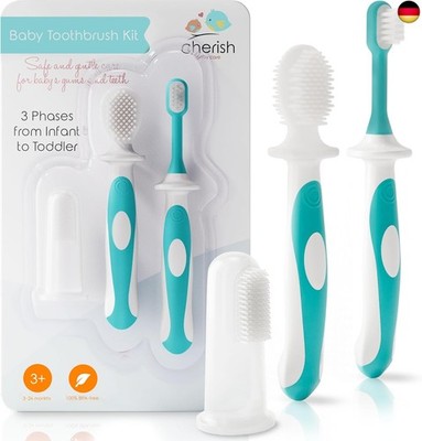 Cherish Baby Care Baby Zahnbürste, Kinderzahnbürste & Fingerling in einem S