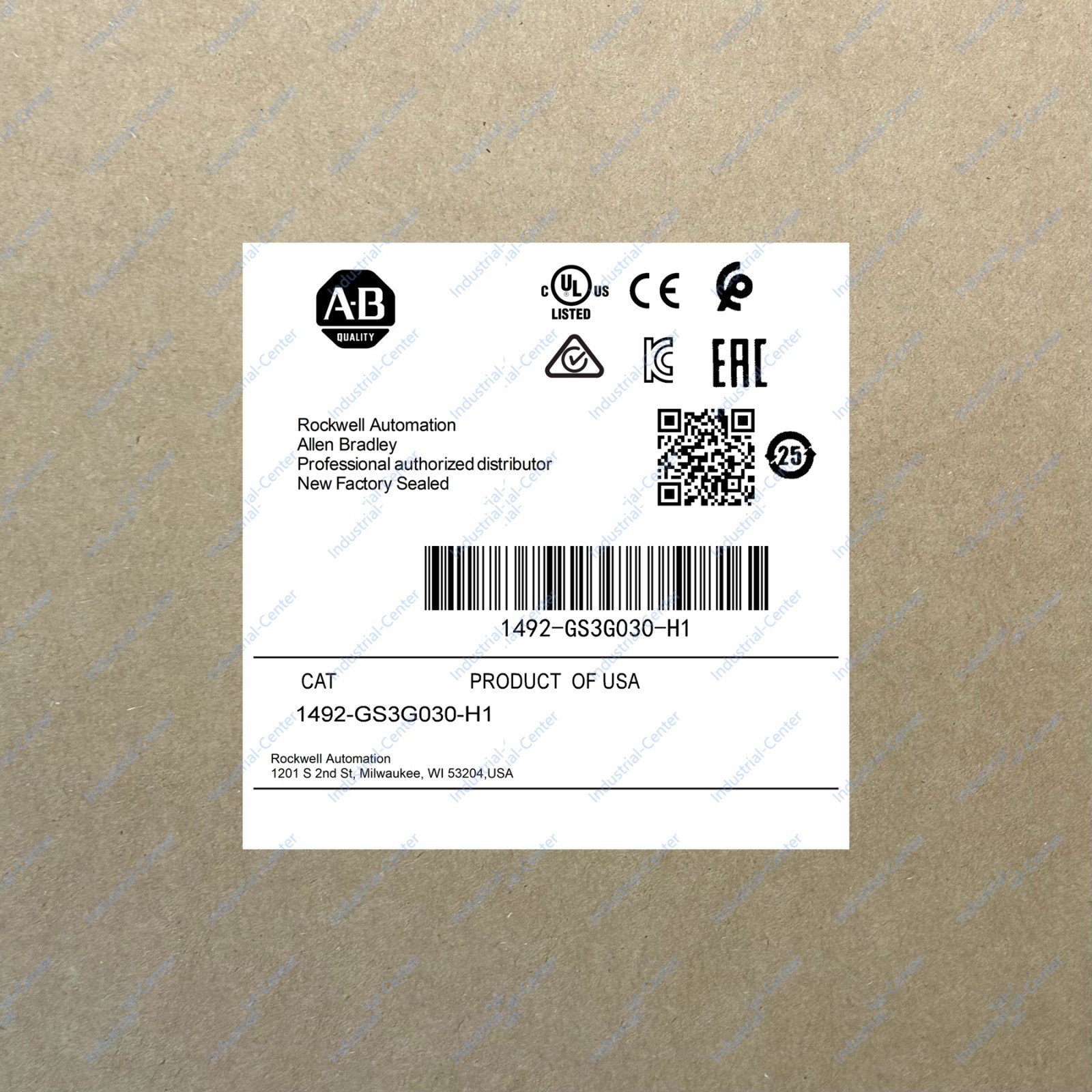 AB 1492-GS3G030-H1 3 Pole High Den. Slim Mini.Cb 3 A New UPS WPL0