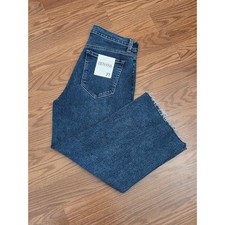 Zenana Women Dark Wash Wide Leg Raw Hem Jeans DOP-1557DD Size 27 NEW