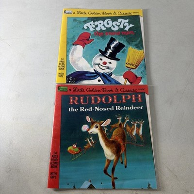 Lot 2 See/Hear/Read BOOK ONLY Frosty The Snowman+ Rudolph Red-Nose Reindeer 25DC