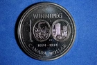 1974 Canada Winnipeg Centennial 1 Dollar Nickel Coin #M23811