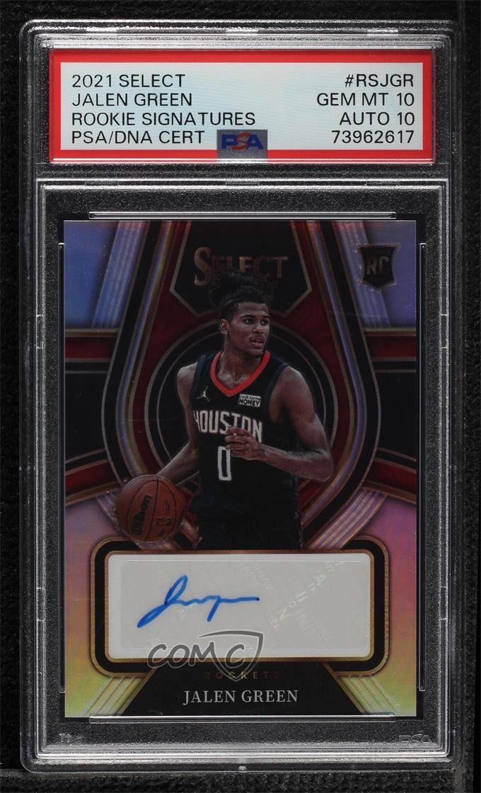 2021-22 Select Rookie Signatures Silver Prizm Jalen Green PSA 10 GEM MT Auto RC