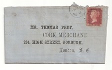 GB Penny Red Cover Plate 88 1866 Bath - London