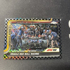 2025 Topps Chrome F1 146 ORACLE RED BULL RACING Black Checker Flag Refractor /10