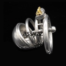 Stainless Steel Male Chastity Device Metal Cage Men's Locking Belt Restraint C62
