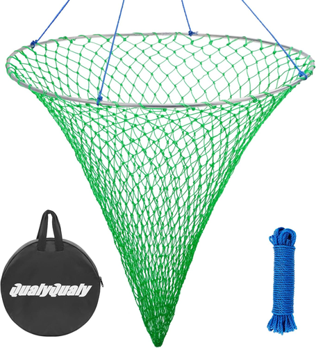 Bridge and Pier Fishing Net Large 32''/39'' Hoop, Foldable Drop Net for Pier Fis - Picture 8 of 12