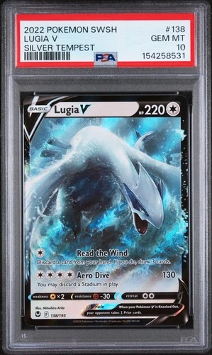 2022 POKEMON SWORD & SHIELD SILVER TEMPEST #138 LUGIA V PSA 10