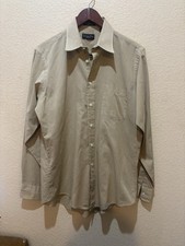 Vintage Christian Dior Monsieur L/S Striped Button Front Men  s Sz 15.5 34/35 USA
