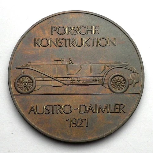 Porsche Konstruktion 1973 Calendar - Austro-Daimler 1921 Medal 40.3mm 22.4g. BB6