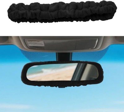 Soft Plush Elastic Rear View Mirror Protector, Universal Dustproo Color: Black