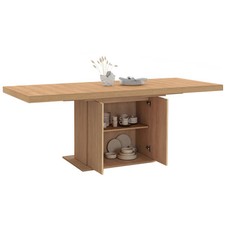 Table à manger extensible rectangle JULIETTE 6-10 personnes pied central effet l