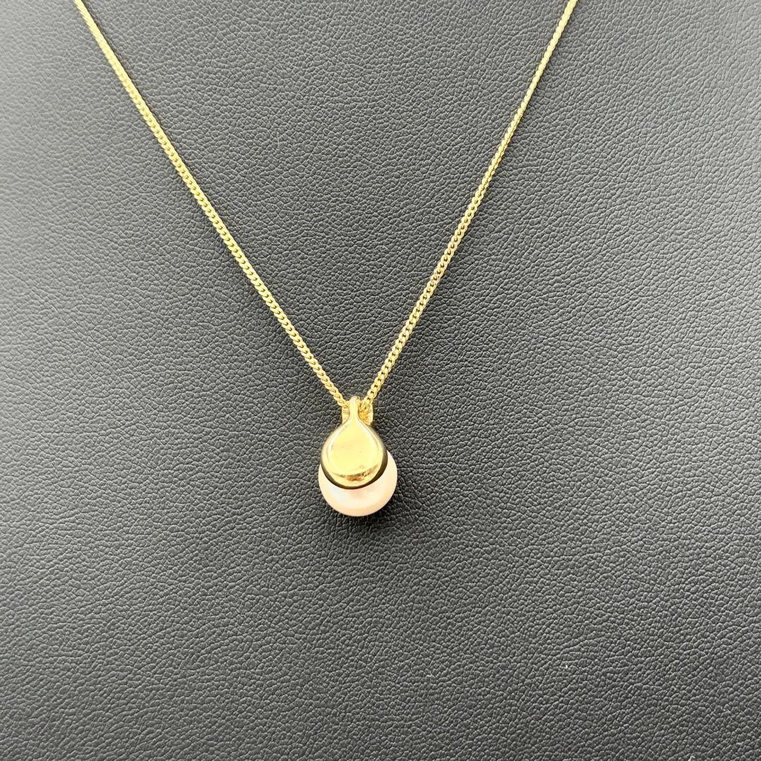 GIVENCHY Pearl Gold Logo Necklace 47.5cm Jewelry Vintage Rare Japan Collectible thumbnail 2