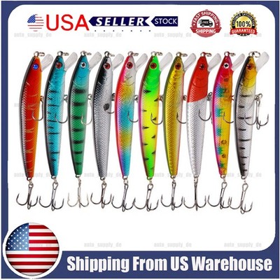 10pc Fishing Lures Minnow baits Jerkbait Crankbaits Lot Hooks Baits Bass Tackle | eBay 10pc Fishing Lures Minnow baits Jerkbait Crankbaits Lot Hooks Baits Bass Tackle | eBay