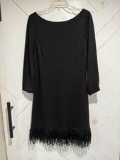 Eliza J Women’s Sequin Fringe MIDI Dress Size 12 Black
