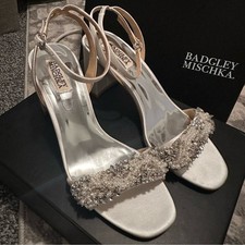 Badgley Mischka White Heels with Elegant Embellishments