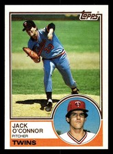 1983 Topps #33 Jack O'Connor Card Minnesota Twins