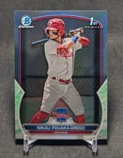 Nikau Pouaka-Grego 1st Chrome Lunar Refractor Rookie 2023 Bowman BCP-89 Phillies