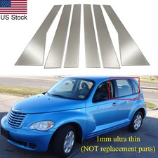 6pcs Chrome Pillar Posts Door Window Trim Covers For 2001-10 Chrysler Pt Cruiser