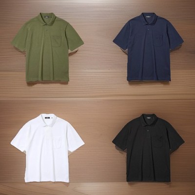 ENGINEERED GARMENTS × GU Dry Kanoko Polo Shirt Kurzarm NEU Japan Dry White