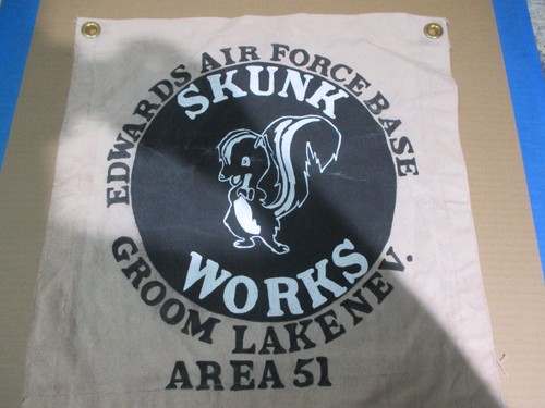 LOCKHEED SKUNK WORKS EDWARDSGROOM LAKE NV AREA 51  READY ROOM  BAR WALL  FLAG
