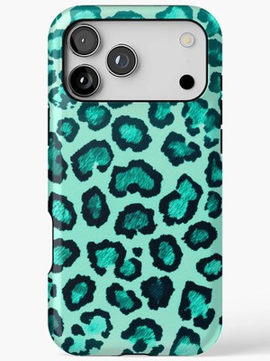 NEW! Turquoise Leopard Print Pattern iPhone Samsung Tough Case