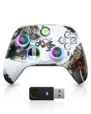 RGB Wireless Controller with Hall Effect, EasySMX X15 2025 Triple-Mode Gamepad