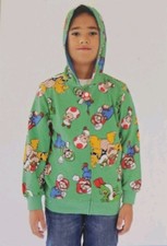 New 54.99 Character Super MARIO Boys French Terry Hoodie Jacket Size M 8