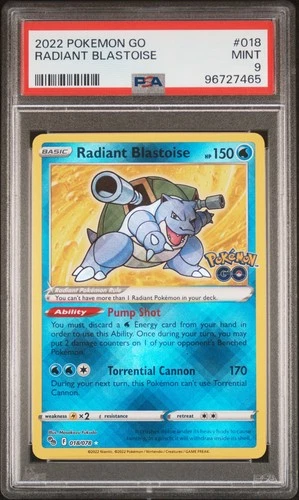 2022 POKEMON GO #018 RADIANT BLASTOISE PSA 9