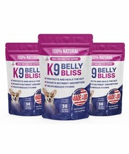 3 Pack K9 Belly Bliss, All-Natural Gut Health Vet Approved Prebiotic for Dogs