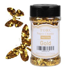 4 OZ Gold Chunky Glitter Super Mix Resin Craft Nail Cosmetic Festival Decor DIY