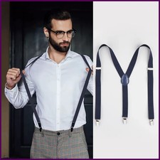 Conjunto de tirantes para hombre, ajustable, de 1 pulgada de ancho, en forma de
