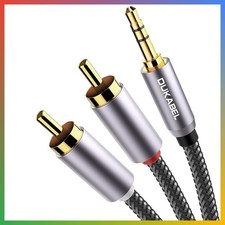 3.5mm to 2 RCA Audio Cable 4 Feet Nylon Braided Stereo Y Splitter