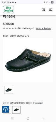 Finn Comfort Black Leather Clogs Mules Sz EU 37 D | US 6.5 Slip-on Adjustable 