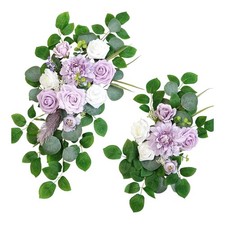 2 Pieces Wedding Arch Flowers Floral Arrangement with Greenery Leaves Decorative