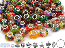Large Hole Beads for Jewelry Making 100Pcs 14Mm European Craft Beads for Pens Bi
