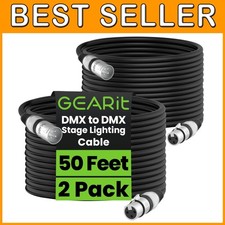 DMX Male to Female XLR Cable 50ft 2-Pack