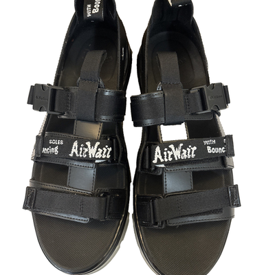 Dr Martens PEARSON Black Clear Leather Webbing Strap Sandals Size Dr Martens PEARSON Black Clear Leather Webbing Strap Sandals Size