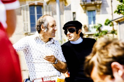 Jackie Stewart talks with Denny Hulme Monaco GP at Circuit de Mona- Old Photo